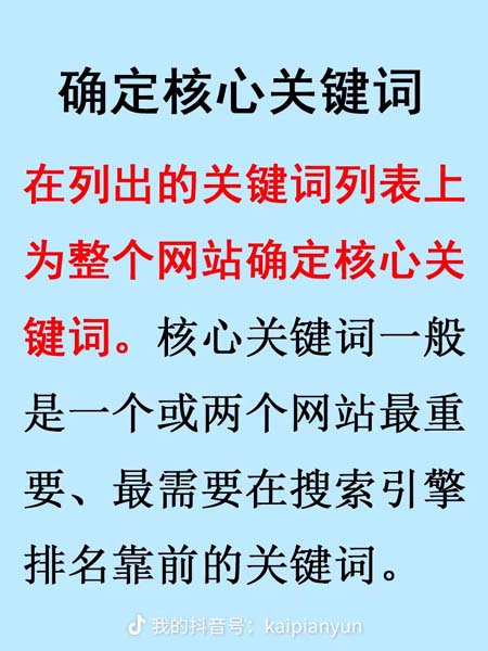 關鍵詞優化確定核心關鍵詞