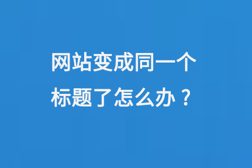 網站變成同一個標題了怎么辦