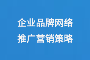 企業(yè)品牌網(wǎng)絡(luò)推廣營(yíng)銷策略