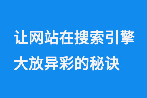 讓網站在搜索引擎中大放異彩的秘訣